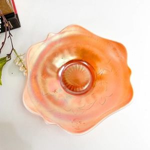 Fenton Opalescent Rainbow Glass Dish 6.5" wide